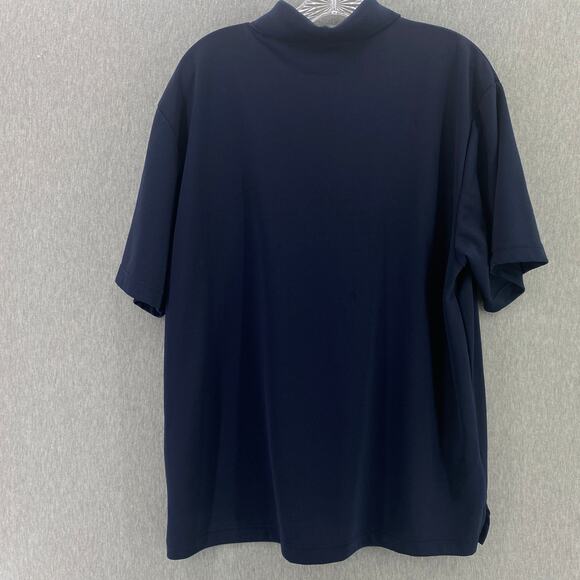 PGA TOUR Mens Airflux Solid Golf Polo Shirt L Blue Navy‎ - Picture 2 of 8
